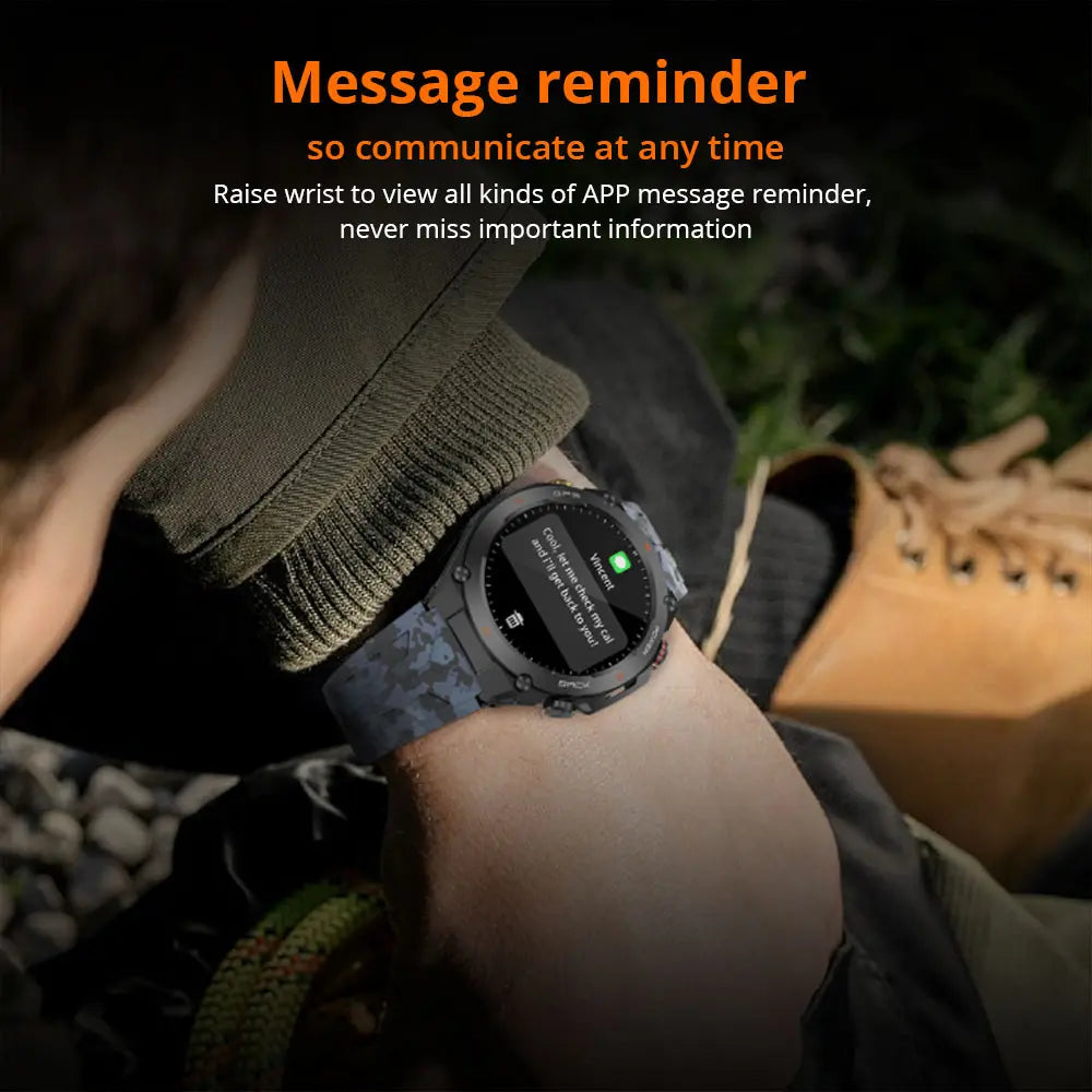 Waterproof GPS Fitness Smart Watch with Bluetooth Call and 650mAh Battery