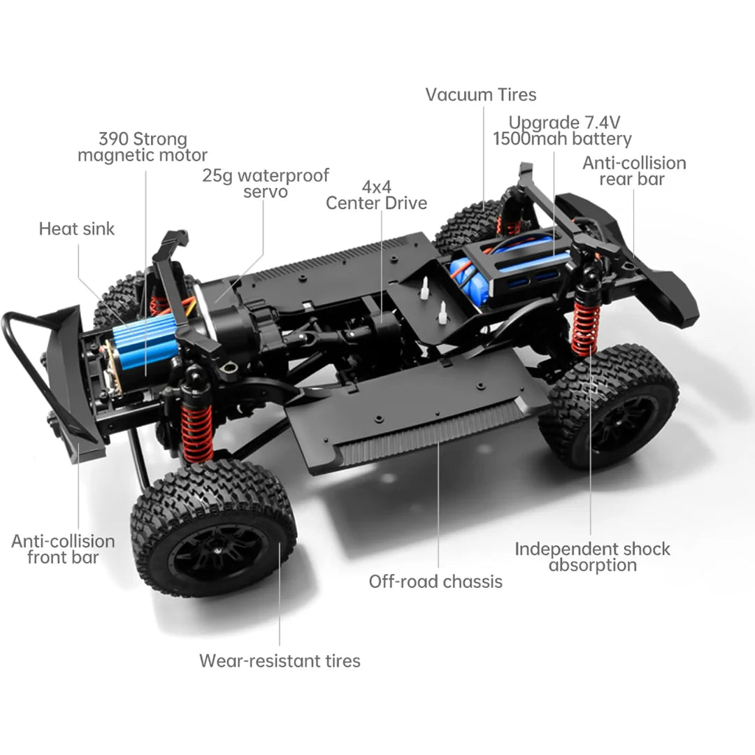 RC Off Road 4WD Jeep 1/12 Remote Control Climbing Vehicle with LED Lights