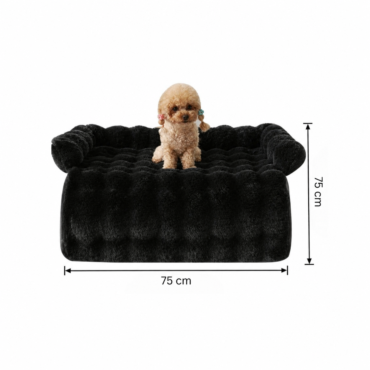 Black Soft Pet Mattress Plush Coral Fleece Bed Mat for Cats and Small to Medium Dogs