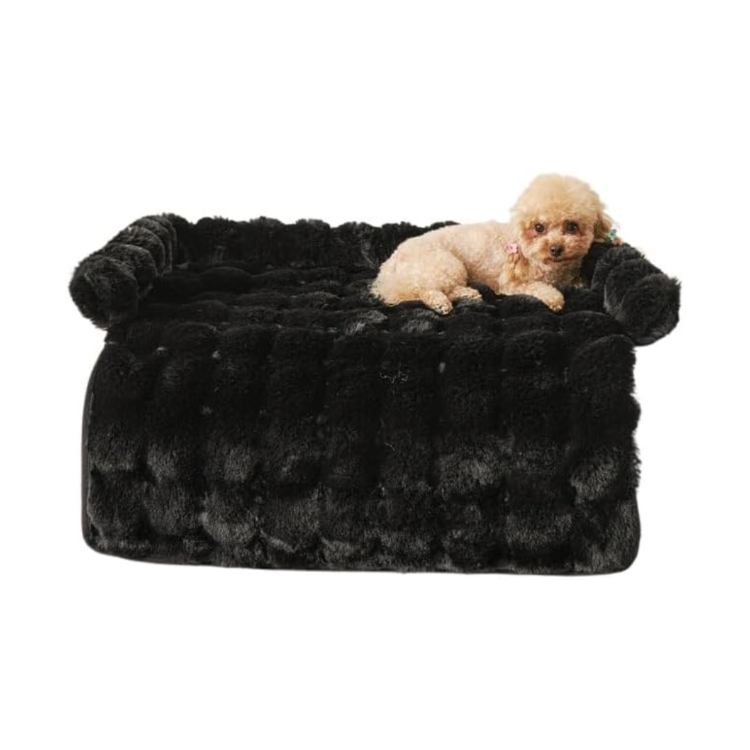 Black Soft Pet Mattress Plush Coral Fleece Bed Mat for Cats and Small to Medium Dogs