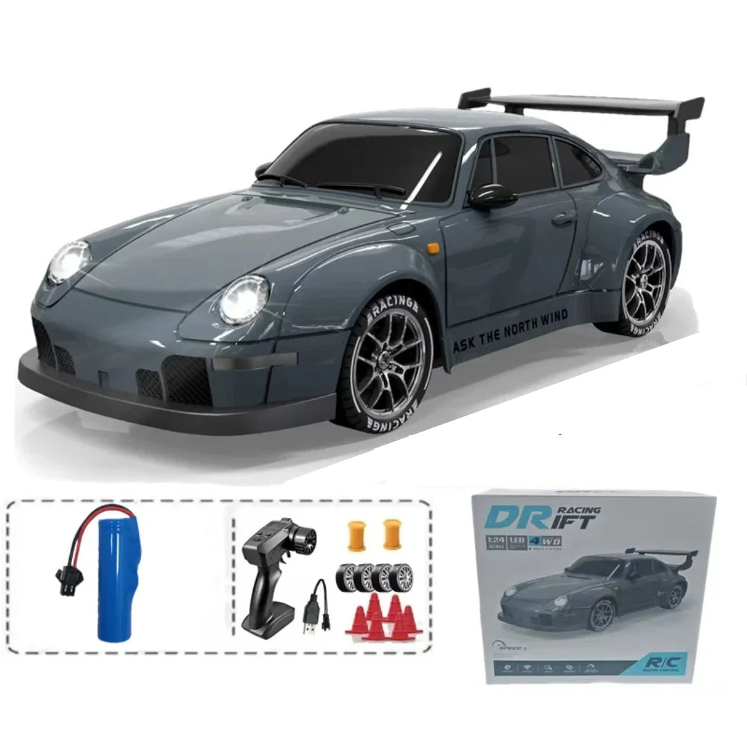 1:24 4WD RC Drift Car 20km/h with LED Lights and Extra Tyres