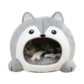 Light Grey Indoor Plush Pet Cushion Lounger Bed for Cats and Small Dogs