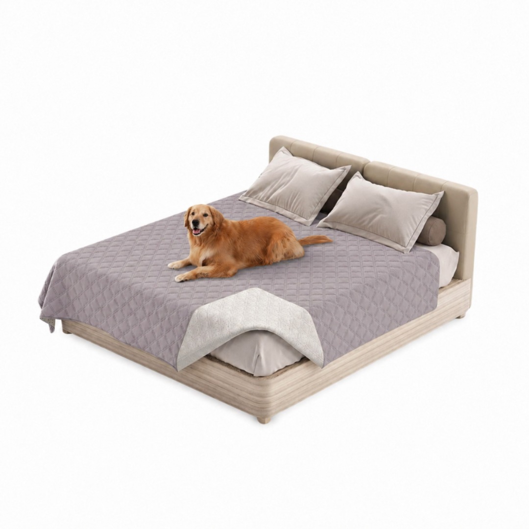 Light Grey Non-Slip Waterproof Pet Mat Furniture Protector Blanket for Dogs and Cats