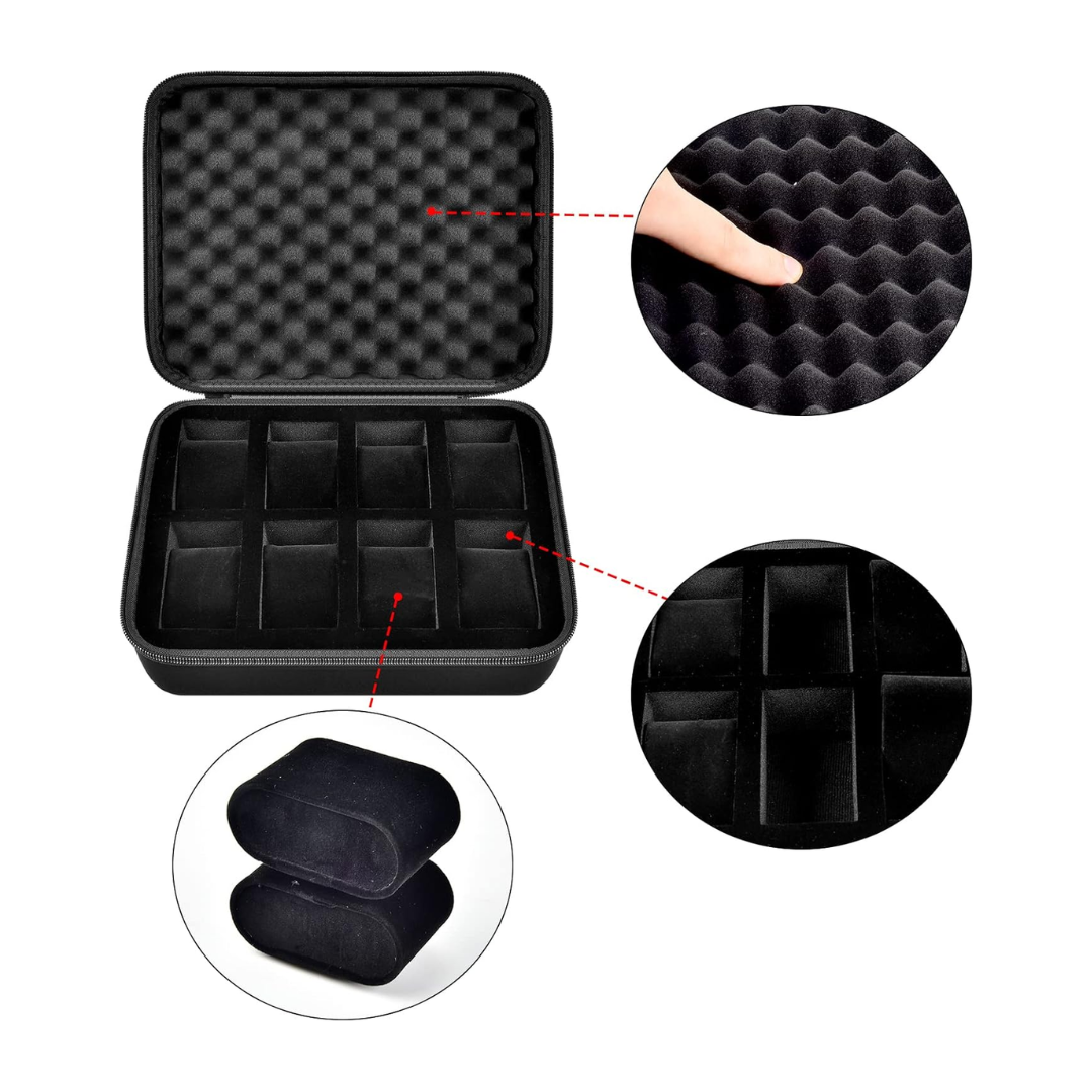 Watch Storage Box with 15 Slots Portable Jewelry Organizer Display Case with Velvet Interior