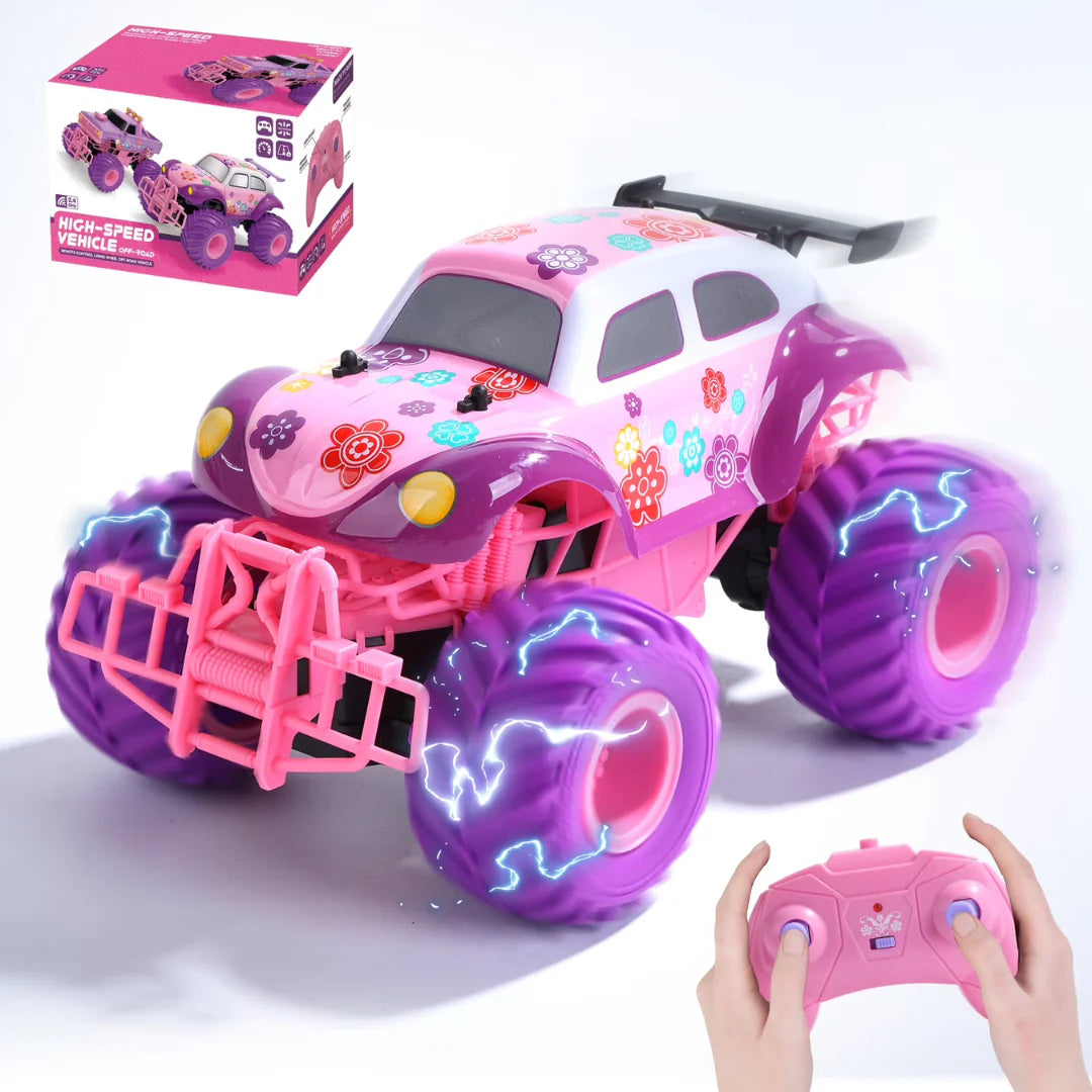 Pink RC Car with Anti-Collision Bumper and Rubber Tyres