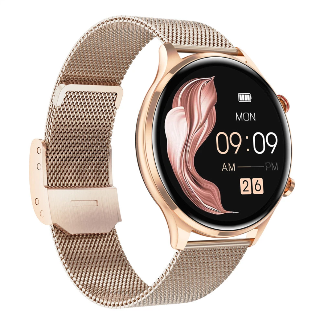 AMOLED Smart Watch with Bluetooth Call, Waterproof Fitness Tracker, Rechargeable Design