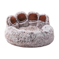 Gradient Coffee Fluffy Pet Bed Soft Sofa Cushion Basket for Cats and Dogs