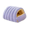 Purple Soft Plush Cat Cave Bed Enclosed Pet Nest Cushion for Cats and Small Dogs