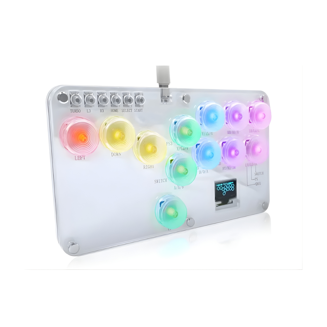 RGB Leverless Arcade Controller 18 Button Fight Stick for PC PS4 PS5 Switch USB
