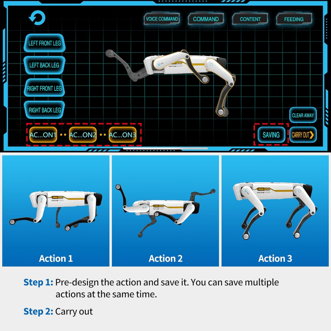 AI Robot Dog Toy with Handshake Clip, App Control, and Programmable Tricks