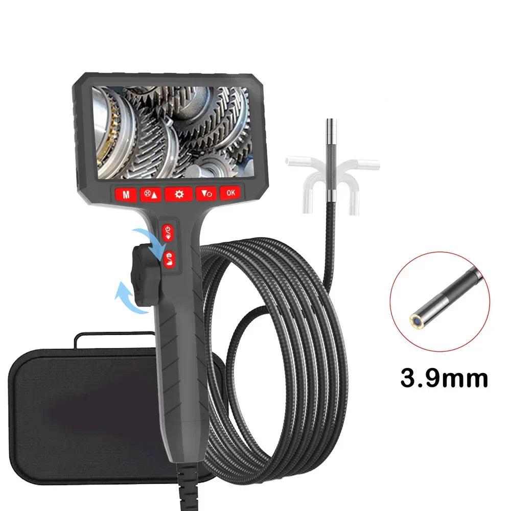 3.9mm Industrial Endoscope Inspection Camera with 5 Inch IPS Display and Rotary Probe