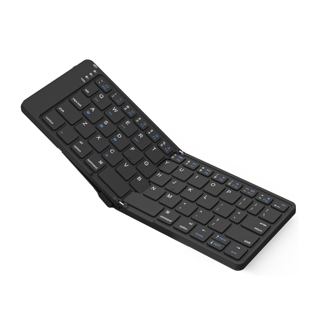 Foldable Bluetooth Keyboard Rechargeable Wireless Keyboard Portable Multi Device for Tablet Laptop