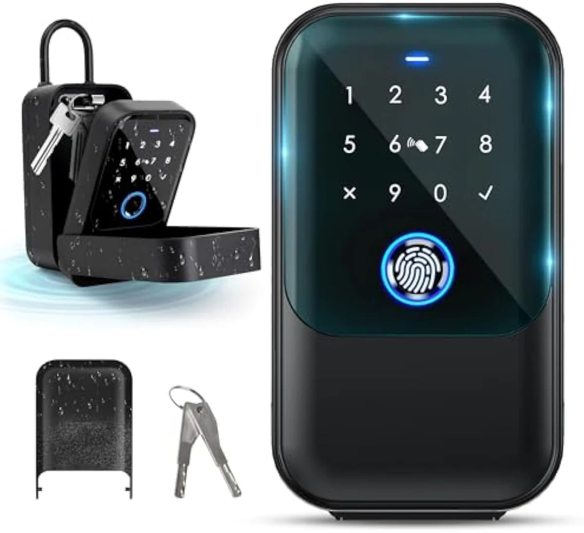 IP65 Waterproof Smart Key Lock Box with Password, Fingerprint & Card Access