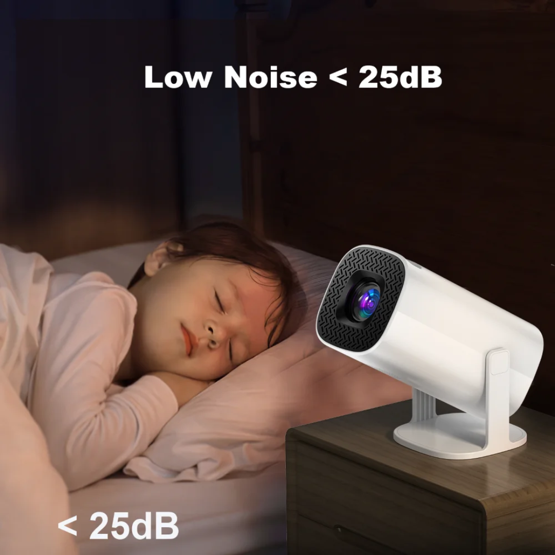 Mini Projector Android 14 WiFi6 Bluetooth Portable HD 720P 4K Support Screen Mirroring