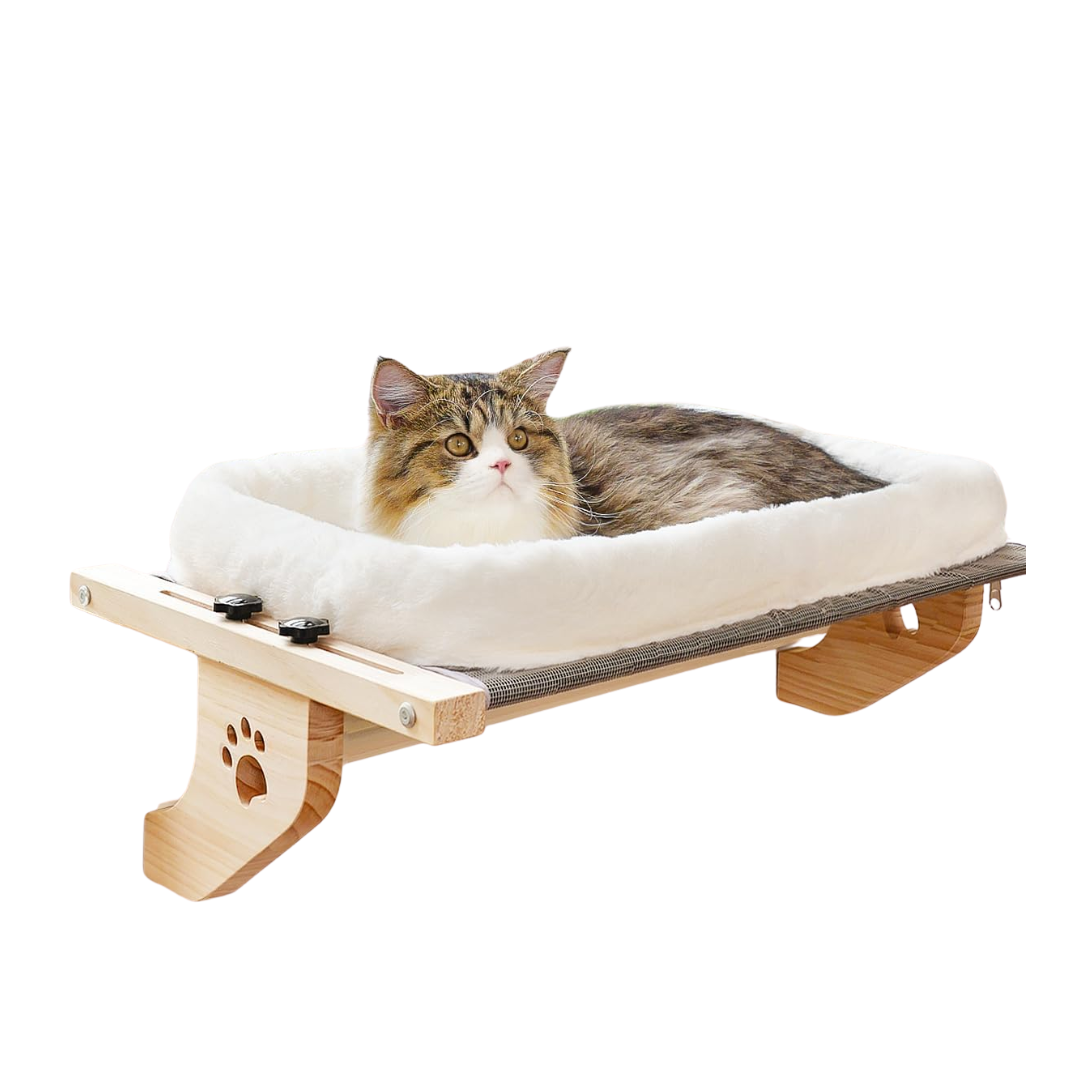 Cat Hammock Perch Adjustable Wall Mount Fleece Pet Rest Platform