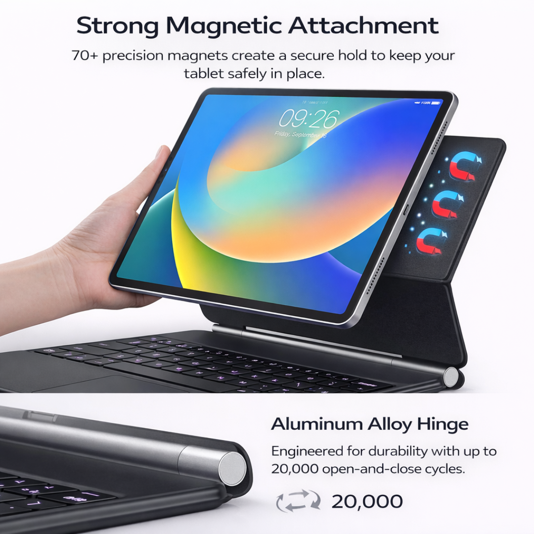 Wireless Keyboard Case with Trackpad for 11” iPad A16 (2025) & 10.9” (10th Generation)