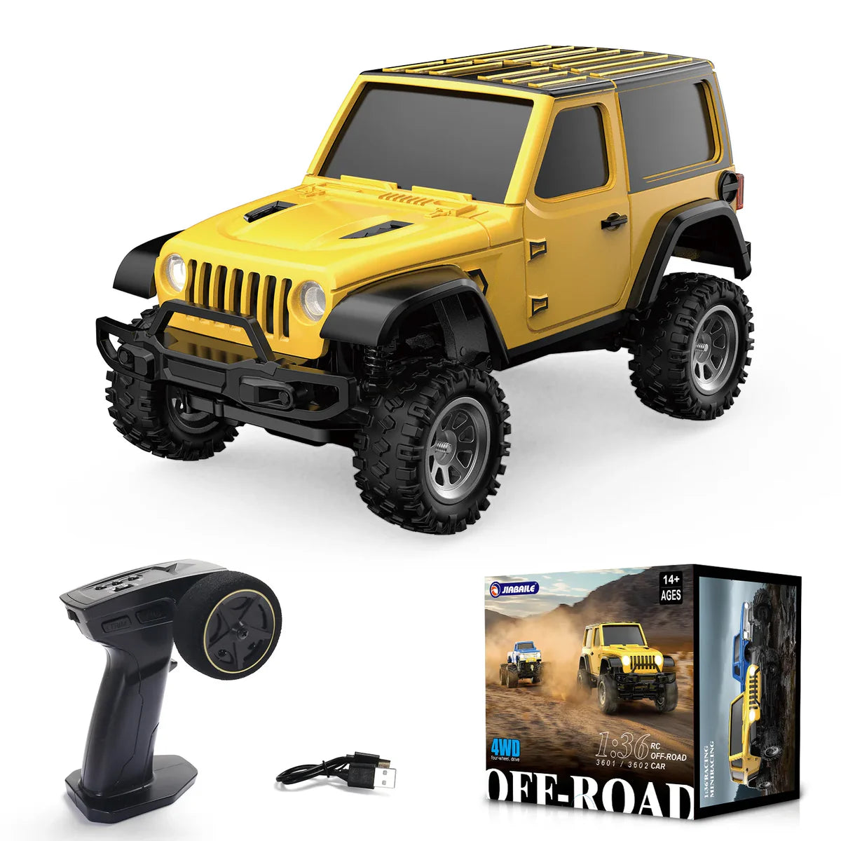 1:36 4WD Mini RC Off Road Jeep with LED Lights