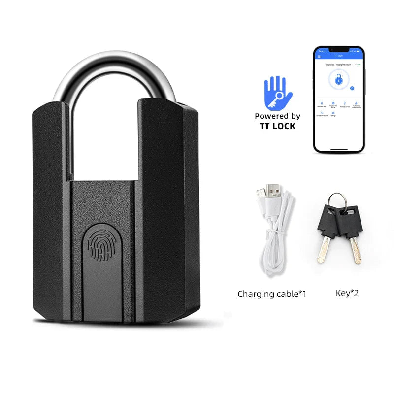 IP67 Waterproof Smart Fingerprint Padlock with Bluetooth App Unlock