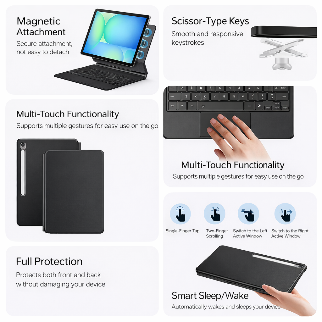 Magnetic Stand Backlit Keyboard with Touchpad for Samsung Galaxy Tab S11 Ultra 14.6"