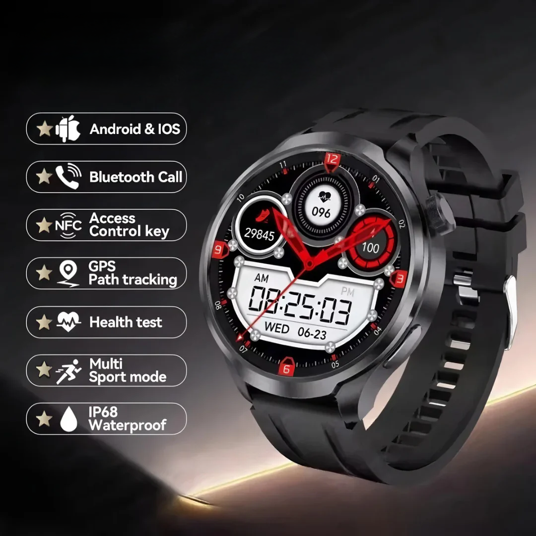 Men’s Fitness Smart Watch 1.85 Inch AMOLED with GPS NFC and Health Tracking
