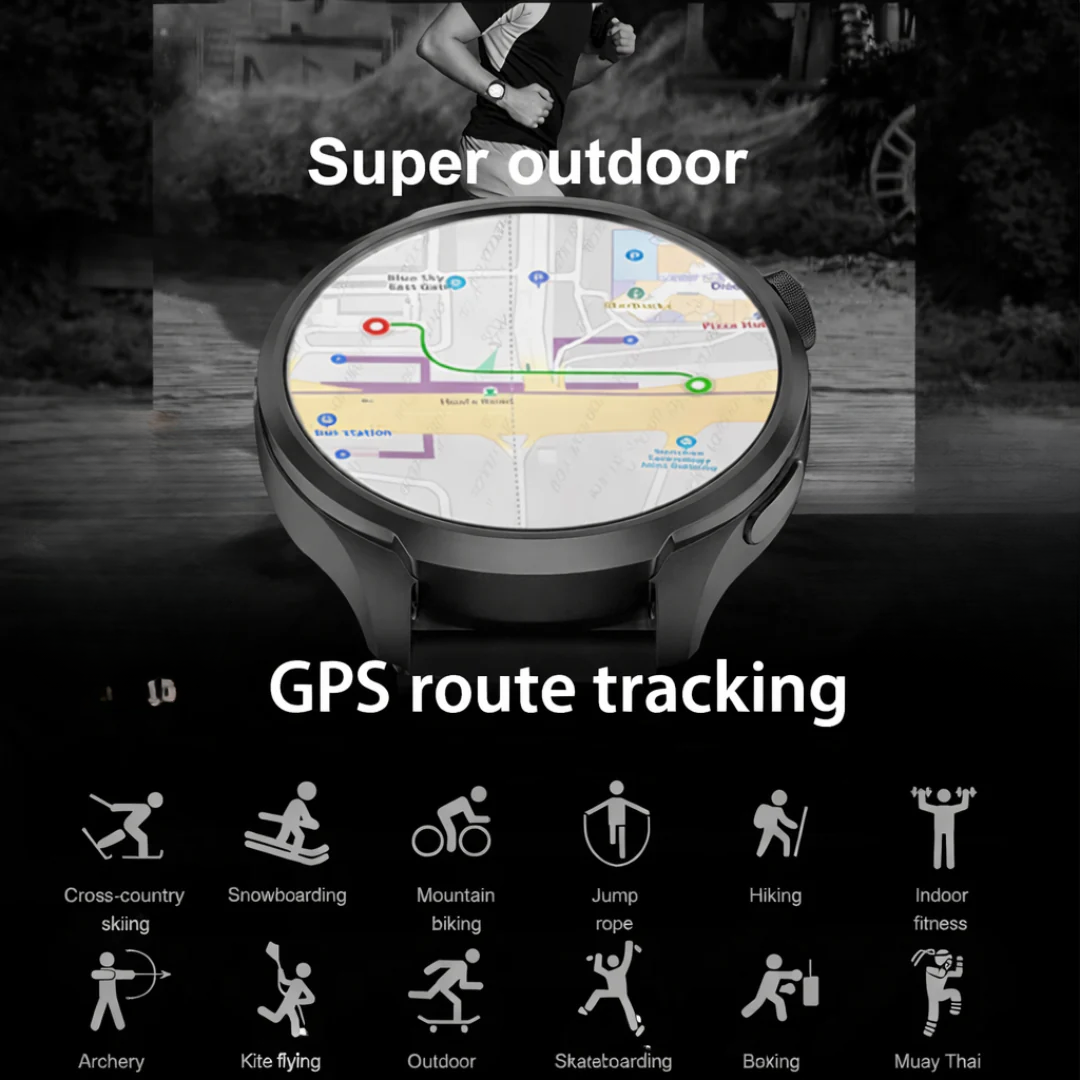Men’s Fitness Smart Watch 1.85 Inch AMOLED with GPS NFC and Health Tracking