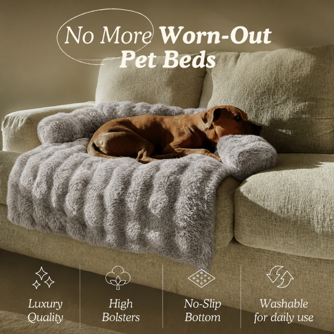 Grey Pet Cushion Mat Soft Plush Pad for Cats and Small to Medium Dogs Indoor Use