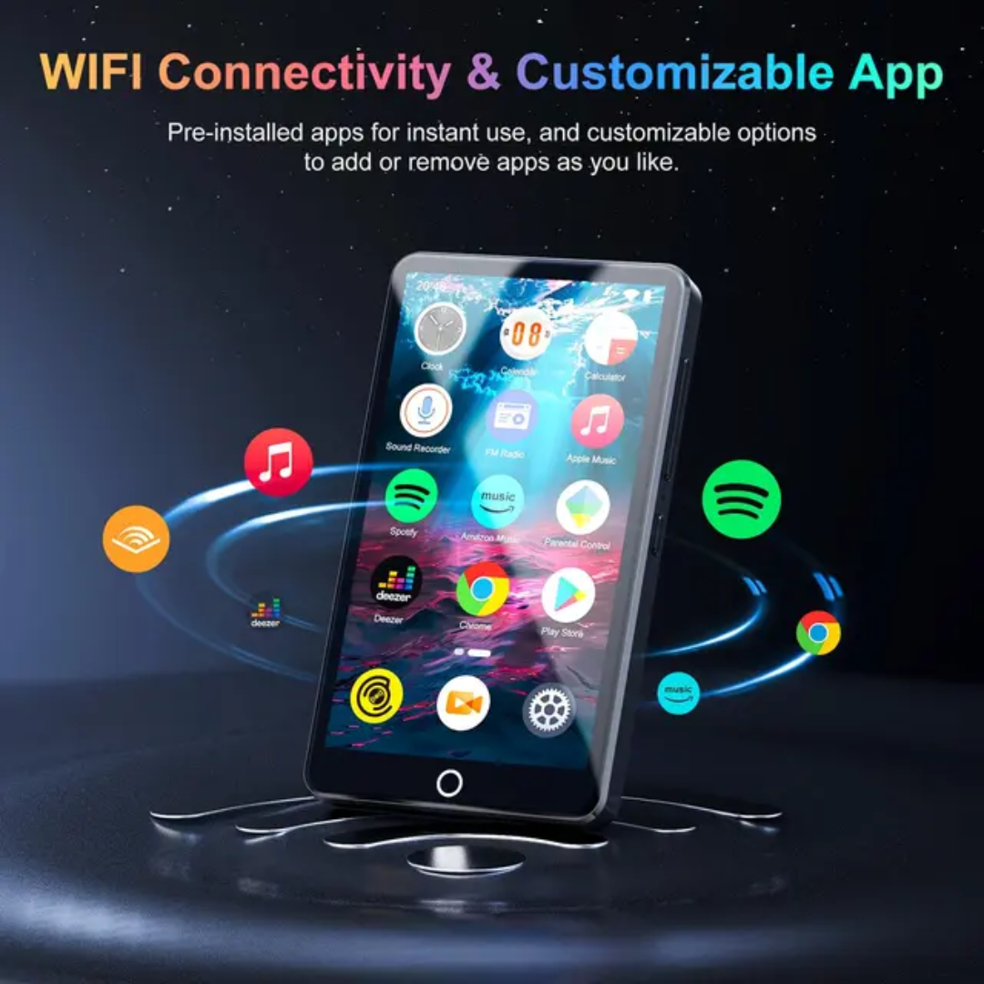 80GB MP3 Player with Bluetooth WiFi 4 Inch Touch Screen Camera Music Player