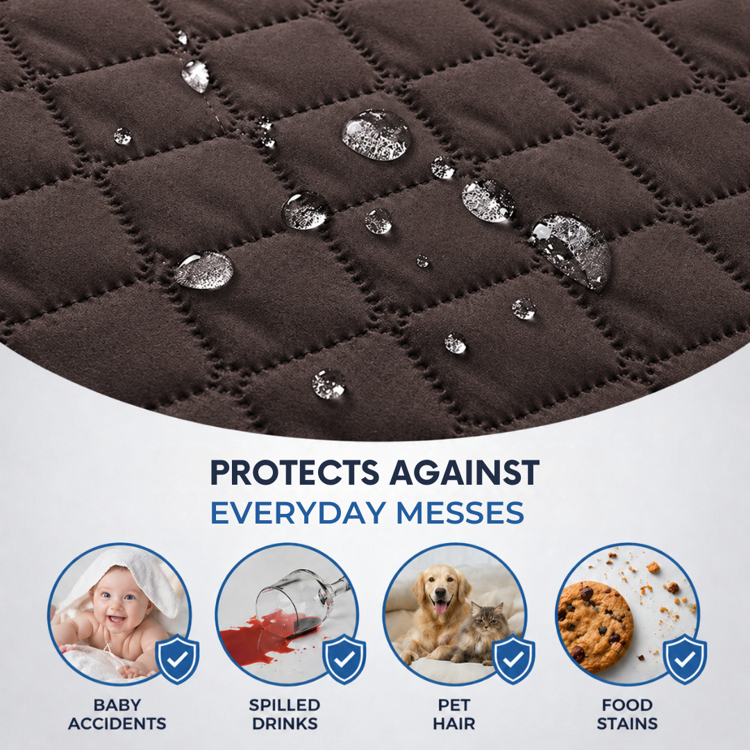 Chocolate Multi-Use Pet Mat Waterproof Non-Slip Blanket for Furniture and Floor