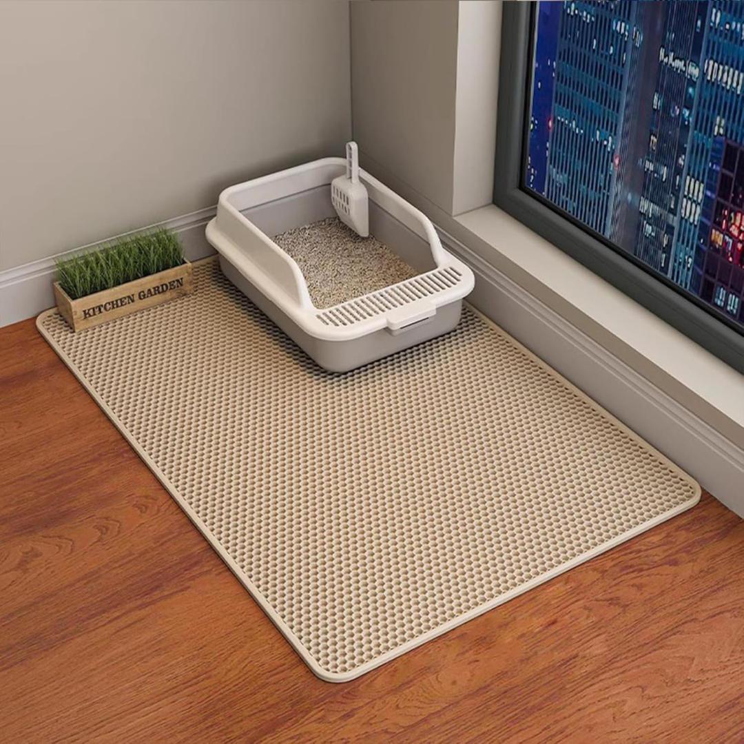 Khaki Litter Pad Waterproof Double Layer Non Slip Easy Clean Pet Mat