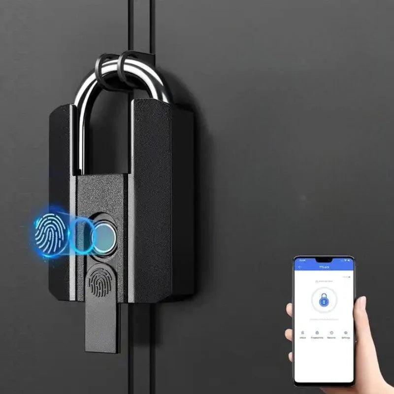 IP67 Waterproof Smart Fingerprint Padlock with Bluetooth App Unlock