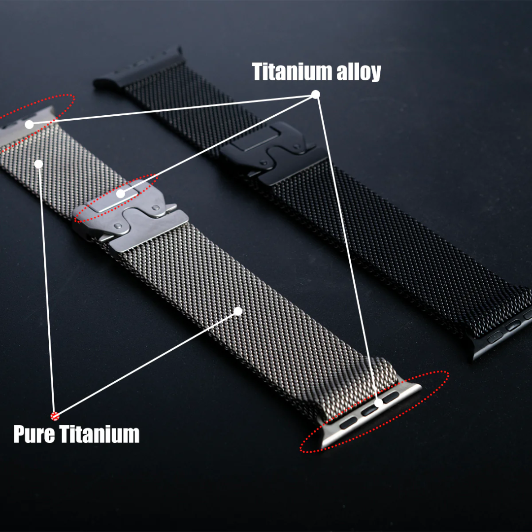 Premium Titanium Milanese Loop Watch Band Compatible with Apple Watch Ultra Series Adjustable Strap