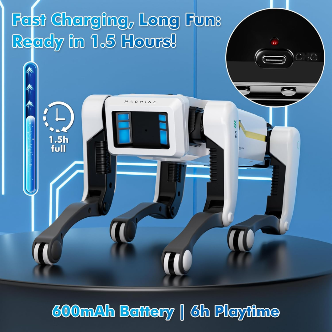 AI Robot Dog Toy with Handshake Clip, App Control, and Programmable Tricks