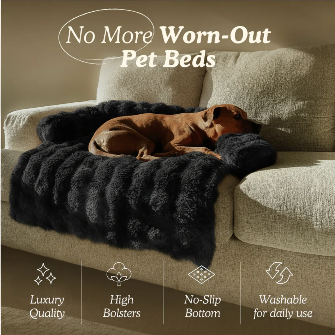 Black Soft Pet Mattress Plush Coral Fleece Bed Mat for Cats and Small to Medium Dogs