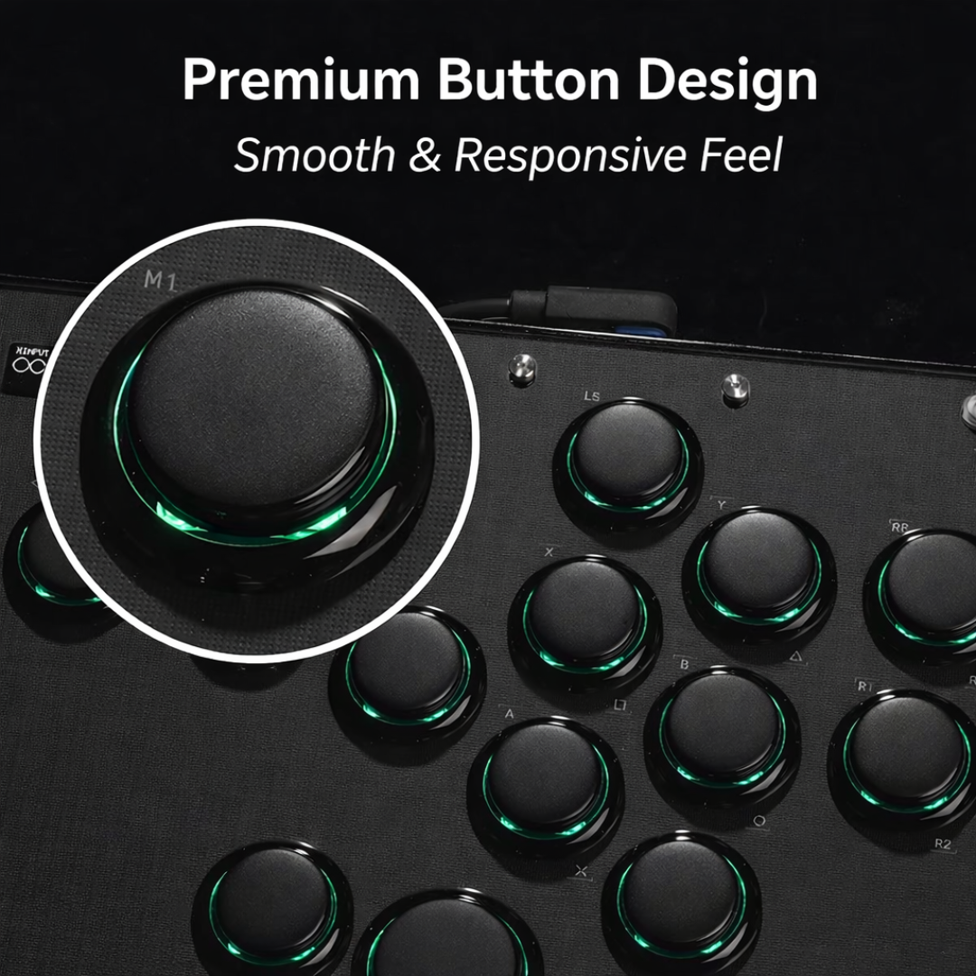 16 Key Leverless Arcade Controller Mechanical Gaming Keypad RGB USB for PC Console
