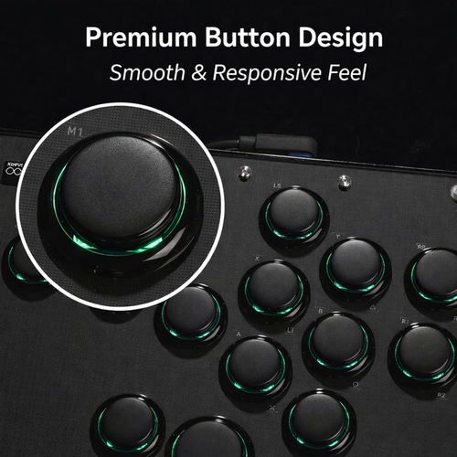 16 Key Leverless Arcade Controller Mechanical Gaming Keypad RGB USB for PC Console