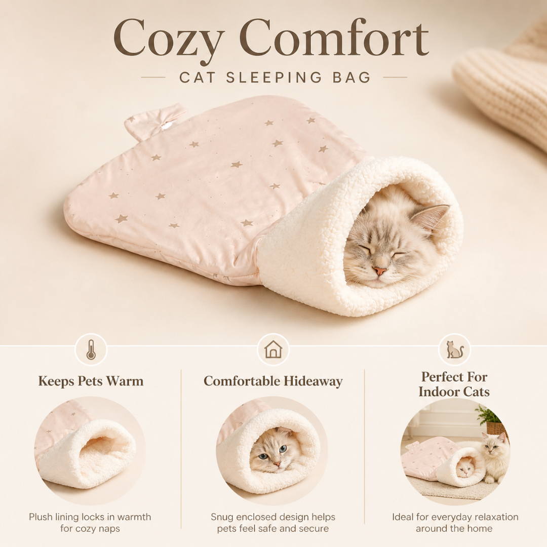 Pet Pocket Bed Soft Plush Cat Nest Sleeping Bag Cushion for Cats and Small Dogs