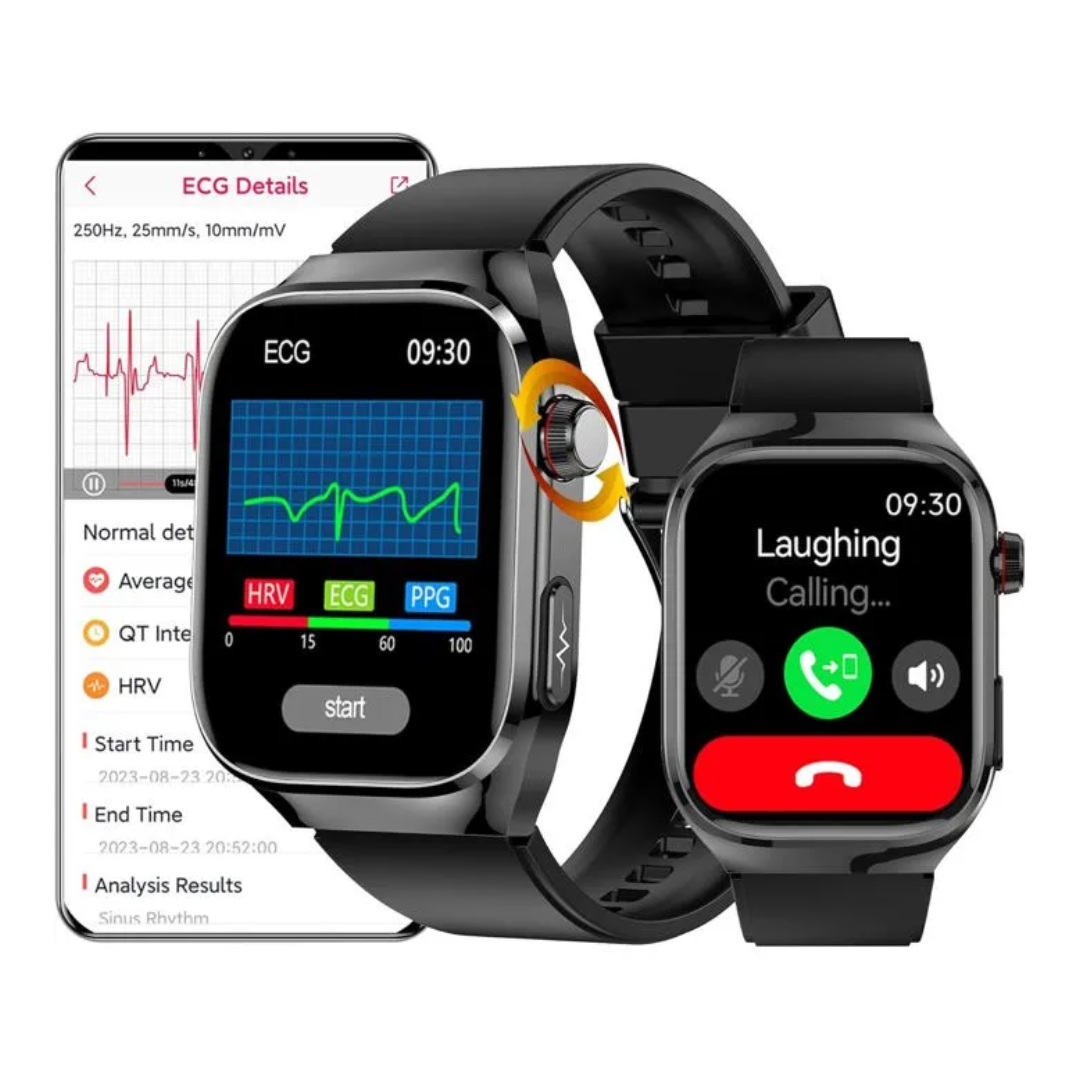 Smart Fitness Watch with AMOLED Display, Heart Rate Tracking, Bluetooth Call, Waterproof