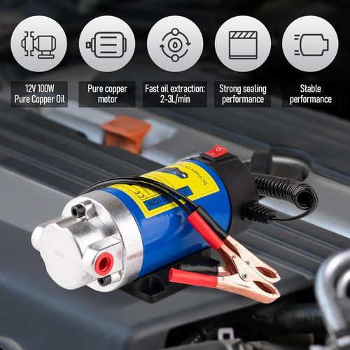 12V Electric Oil Transfer Pump Portable Fuel and Liquid Transfer Pump 1-4L per Minute