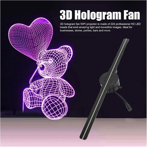 3D LED Hologram Display Fan 42cm WiFi Advertising Projector with Remote Control