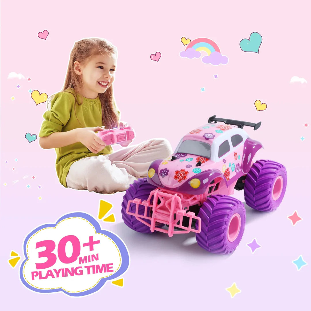 Pink RC Car with Anti-Collision Bumper and Rubber Tyres