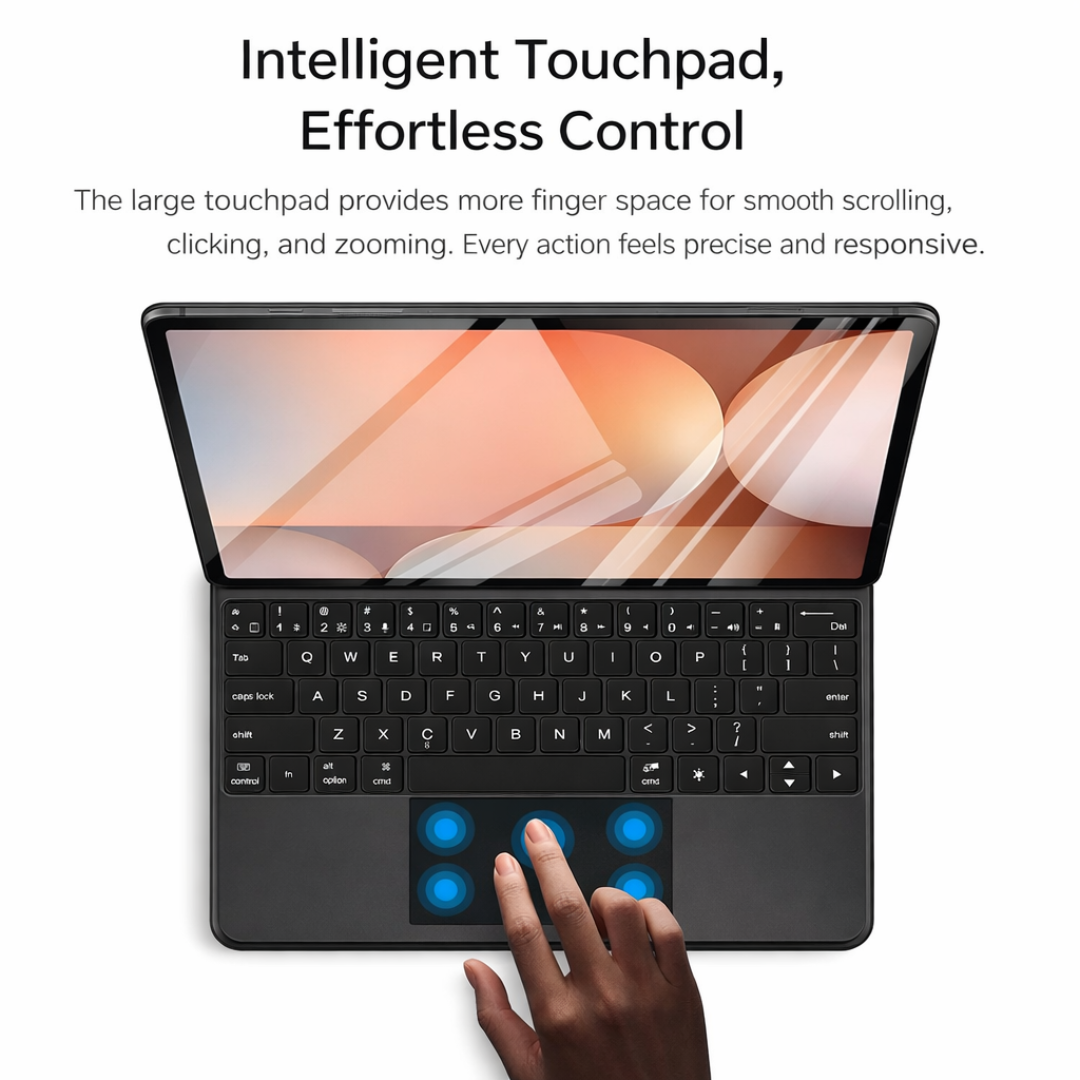 Black Keyboard Case with Trackpad for Samsung Galaxy Tab S7, S8, S9 & S9 FE
