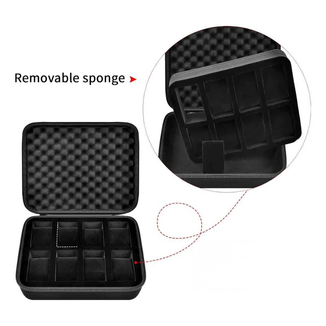 Watch Storage Box with 15 Slots Portable Jewelry Organizer Display Case with Velvet Interior