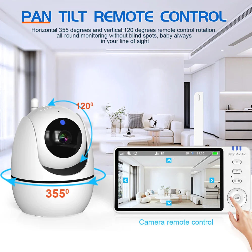 5" Indoor Video Monitoring Camera with PTZ, 4X Zoom, 2-Way Audio and Temperature Sensor