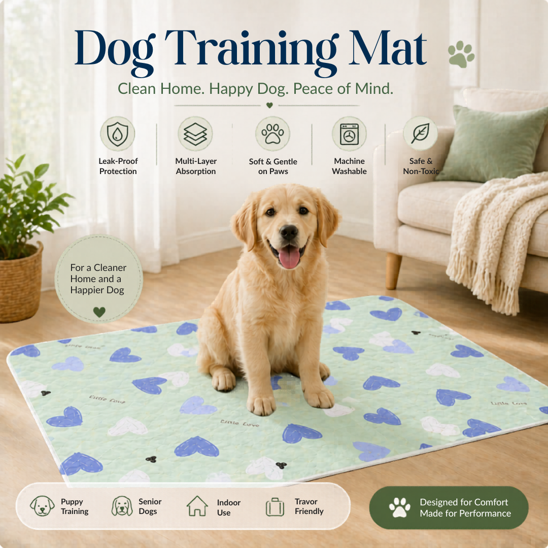 2-Pack Washable Pet Pads Reusable Anti Slip Dog Training Mats for Indoor Use