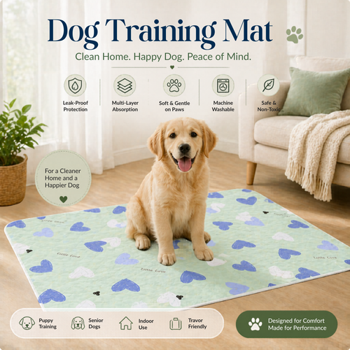 2-Pack Washable Pet Pads Reusable Anti Slip Dog Training Mats for Indoor Use
