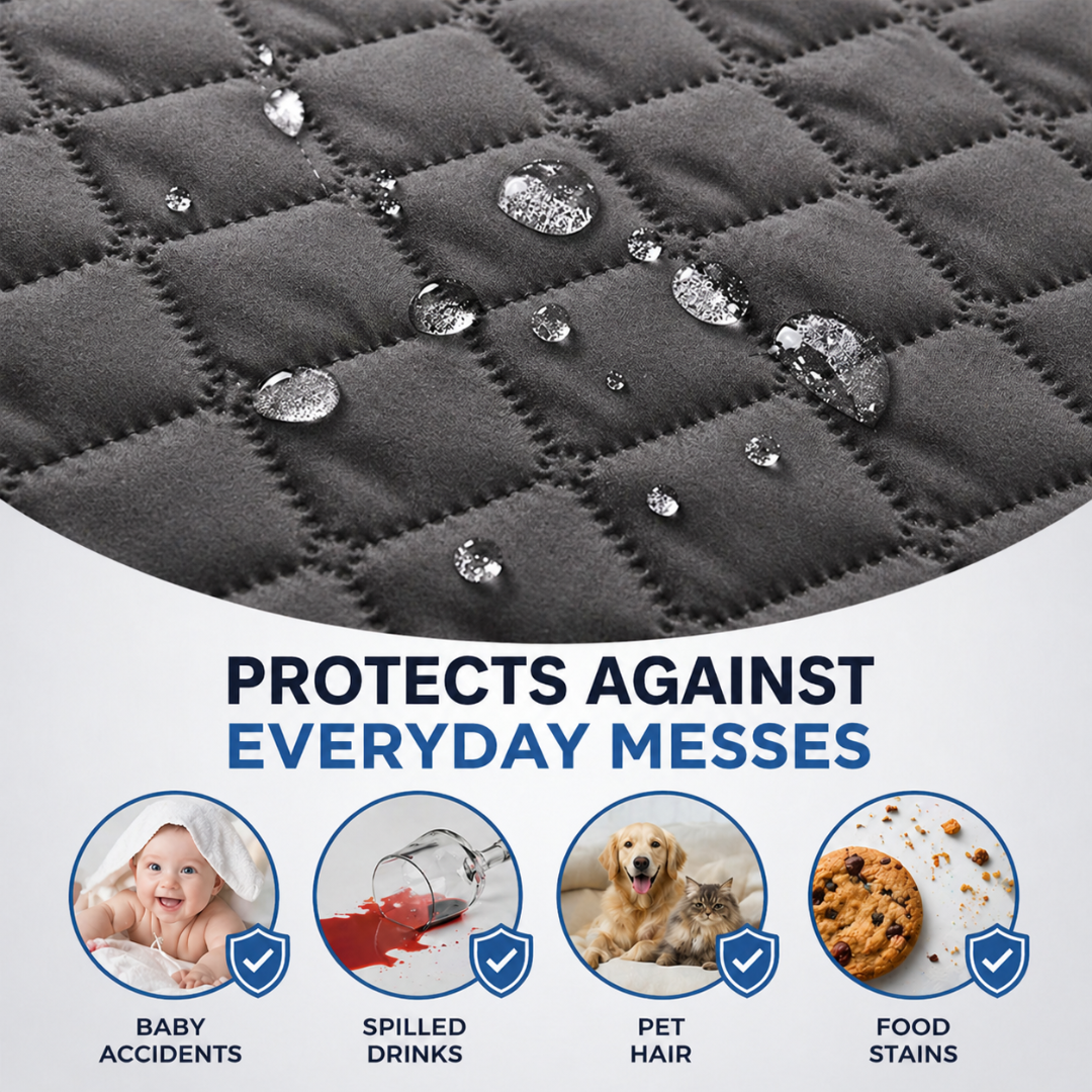 Grey Waterproof Pet Blanket Non-Slip Sofa Cover Bed Mat for Dogs and Cats