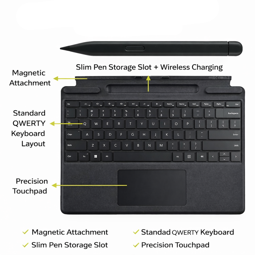 Magnetic Keyboard Case with Touchpad and Pen for Microsoft Surface Pro 8/9/X/10/11