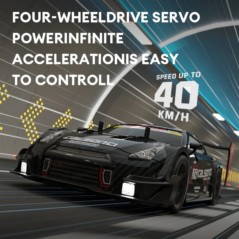 Rechargeable RC Drift Racing Car with Wireless Controller, Training Cones and Spare Drift Wheels