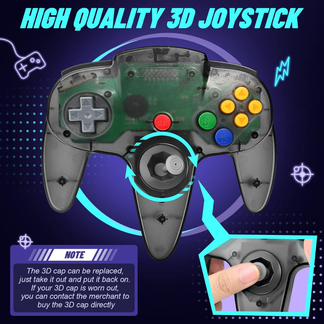 2PCS Wired Gamepad Controllers Compatible with N64 Console Retro Gaming Joystick