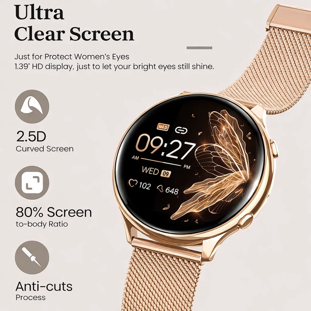 AMOLED Smart Watch with Bluetooth Call, Waterproof Fitness Tracker, Rechargeable Design